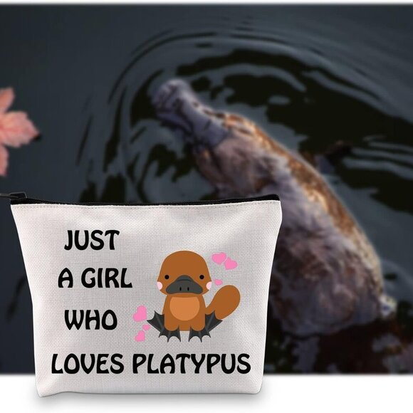 Platypus Lover Gift Who Loves Platypus Makeup Bag Platypus Owner Cosmetic Bag Pl - Picture 7 of 7